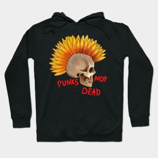 Punks not dead skull sunflower Hoodie